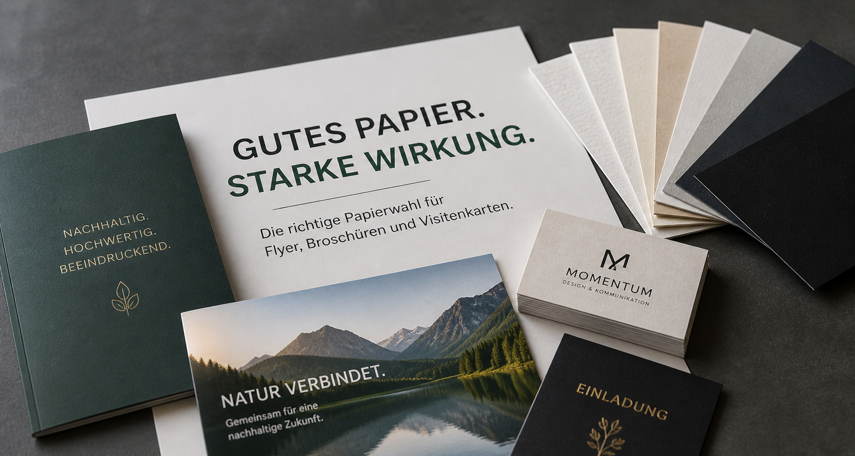 papierwahl für flyer broschüren und visitenkarten
