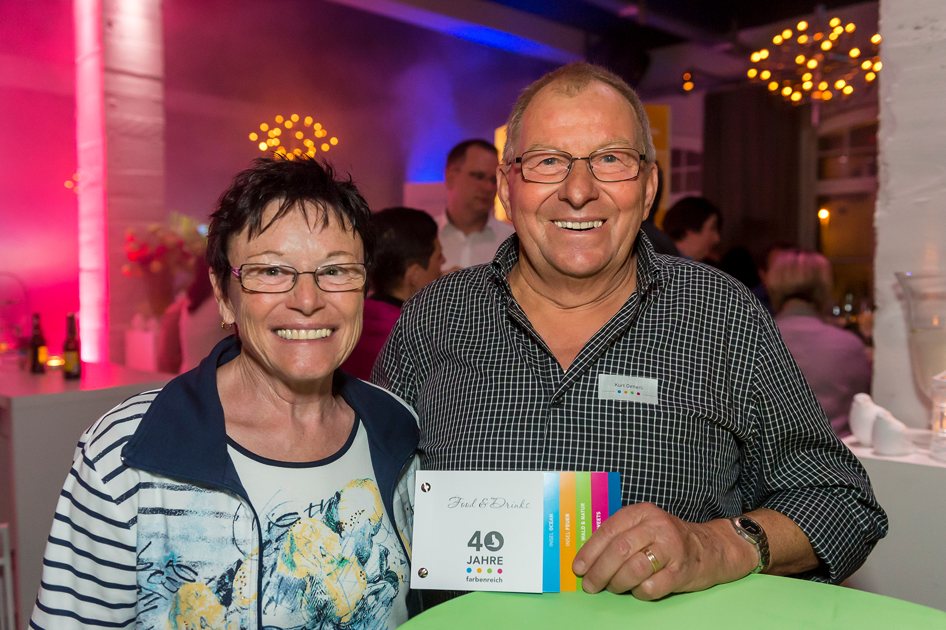 Unternehmensgründer Erika und Kurt Oetterli am 40-Jahre-Jubiläumsevent von oetterlidruck.ch.